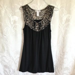 Charlotte Russe Animal Print & Black Tank Top
